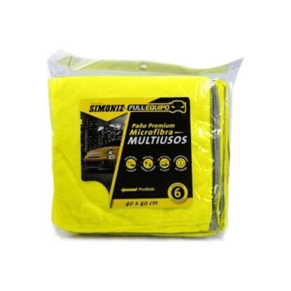 Paño premium microfibra multiusos 40 x 40 cms simoniz x 6