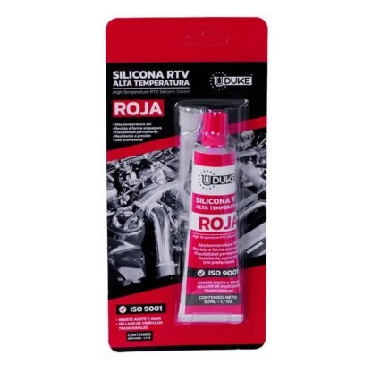 Silicona uduke 50 ml rtv roja alta temperatura automotriz