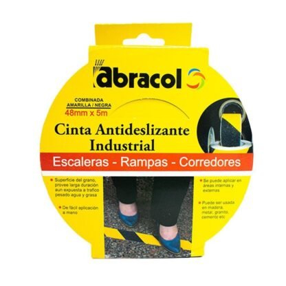 Cinta antideslizante abracol grada 2 x 5 mts negra-amarilla