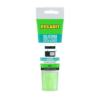 Silicona pegadit 50ml blanca (banos y cocina) (bolsa x 12)